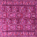 Square Machine Washable Persian Pink Traditional Rug, wshtr3931pnk