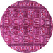 Round Persian Pink Traditional Rug, tr3931pnk