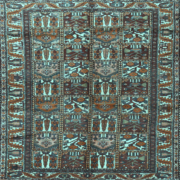 Square Machine Washable Persian Light Blue Traditional Rug, wshtr3931lblu
