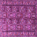 Square Machine Washable Persian Purple Traditional Area Rugs, wshtr3931pur