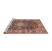 Sideview of Machine Washable Traditional Brown Red Rug, wshtr3932