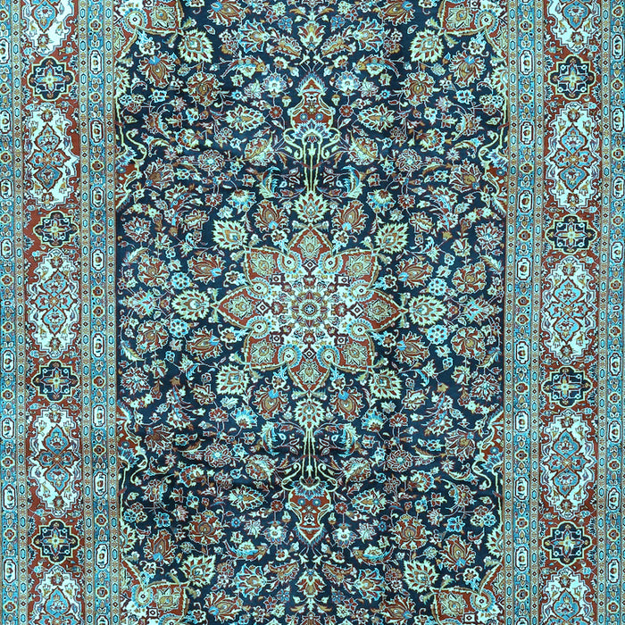 Medallion Light Blue Traditional Rug, tr3932lblu