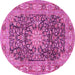 Round Medallion Pink Traditional Rug, tr3932pnk