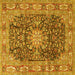 Square Medallion Yellow Traditional Rug, tr3932yw