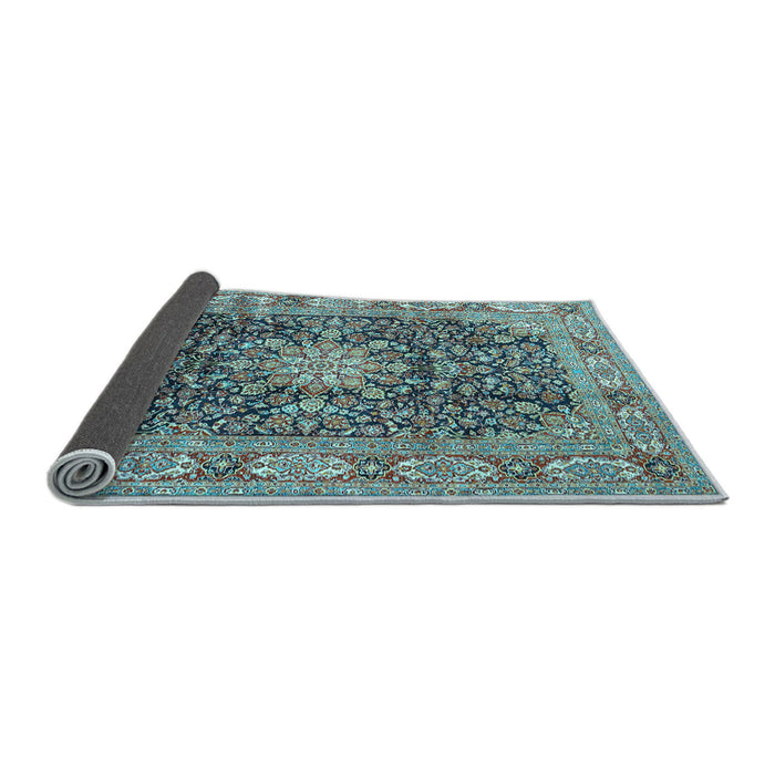 Sideview of Medallion Light Blue Traditional Rug, tr3932lblu