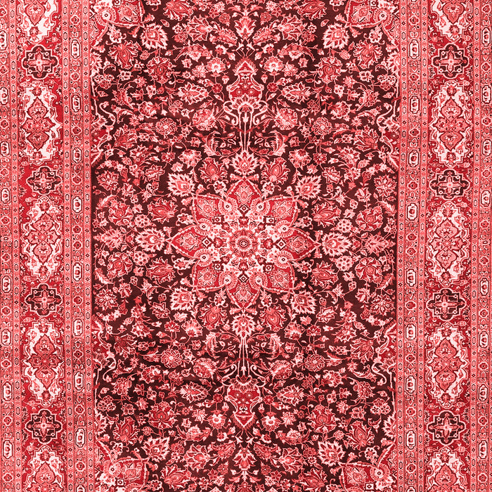 Machine Washable Medallion Red Traditional Rug, wshtr3932red