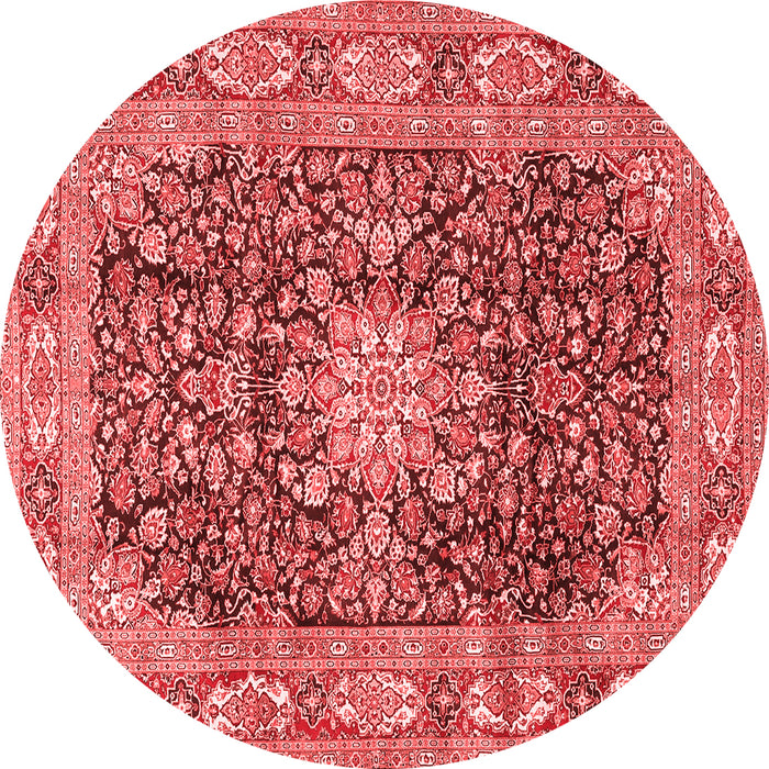 Machine Washable Medallion Red Traditional Rug, wshtr3932red