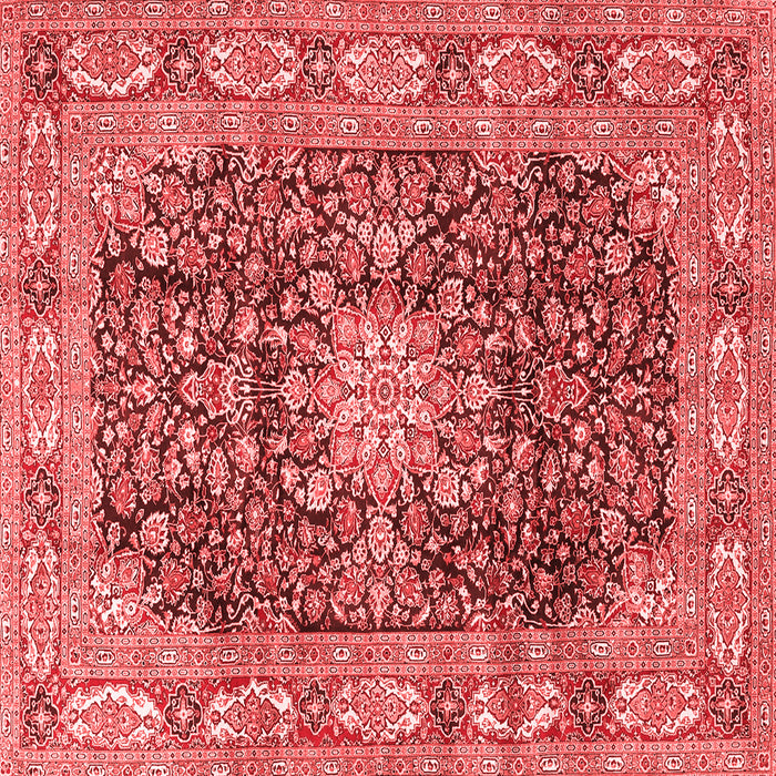 Machine Washable Medallion Red Traditional Rug, wshtr3932red