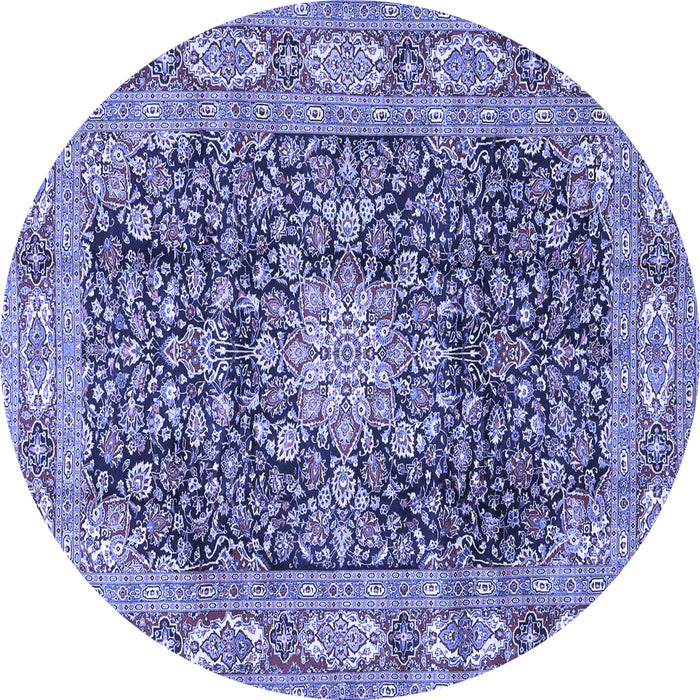 Round Medallion Blue Traditional Rug, tr3932blu