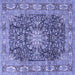 Square Medallion Blue Traditional Rug, tr3932blu