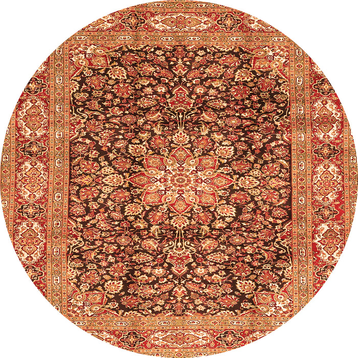 Machine Washable Medallion Orange Traditional Area Rugs, wshtr3932org