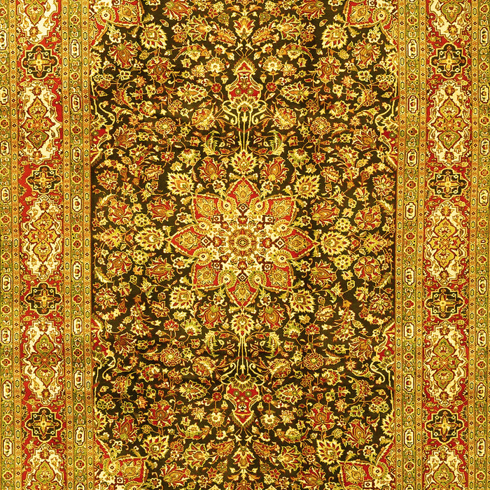 Medallion Yellow Traditional Rug, tr3932yw