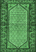 Machine Washable Persian Emerald Green Traditional Area Rugs, wshtr3933emgrn