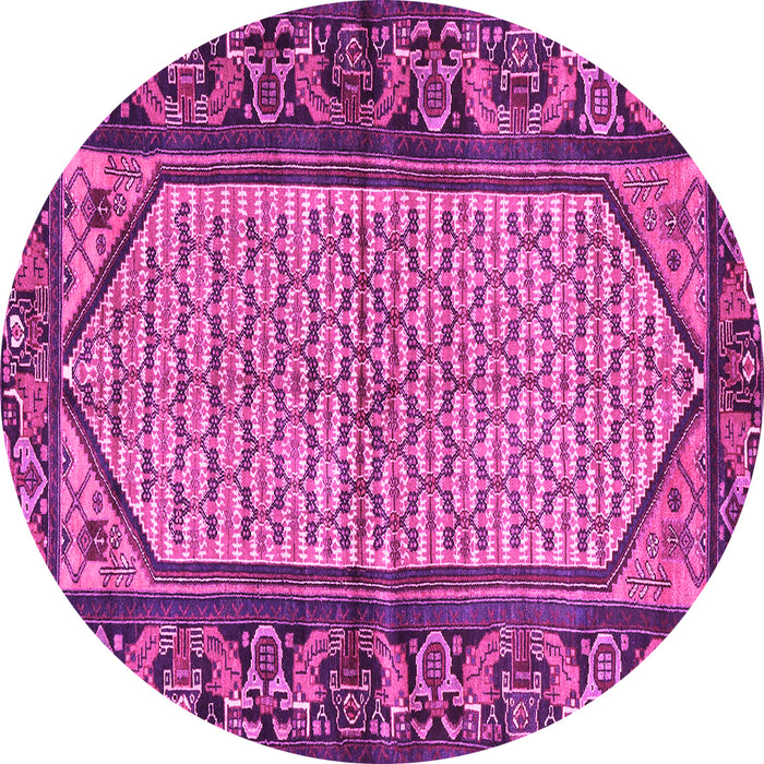 Round Persian Pink Traditional Rug, tr3933pnk