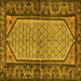 Square Machine Washable Persian Yellow Traditional Rug, wshtr3933yw