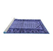 Sideview of Machine Washable Persian Blue Traditional Rug, wshtr3933blu