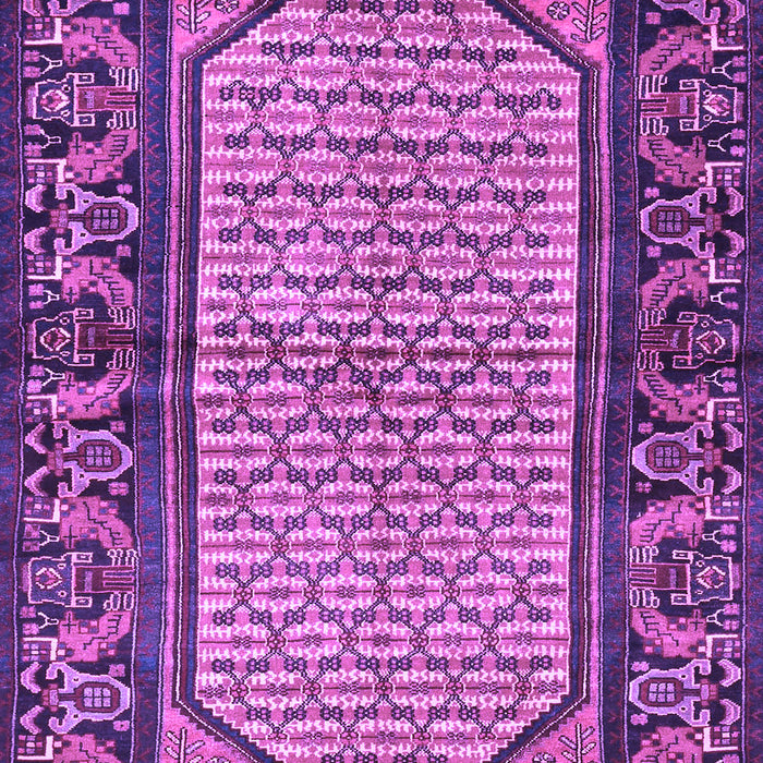 Machine Washable Persian Purple Traditional Area Rugs, wshtr3933pur