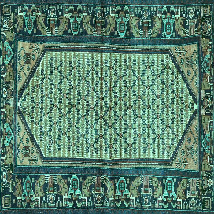 Square Persian Turquoise Traditional Rug, tr3933turq