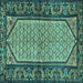 Square Persian Turquoise Traditional Rug, tr3933turq