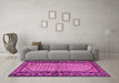 Machine Washable Persian Pink Traditional Rug in a Living Room, wshtr3933pnk