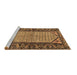 Sideview of Machine Washable Persian Brown Traditional Rug, wshtr3933brn