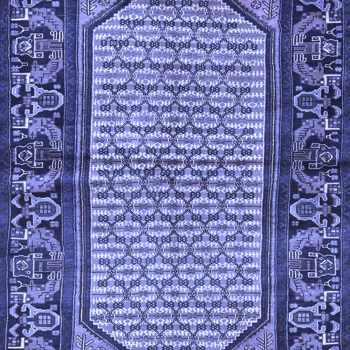 Machine Washable Persian Blue Traditional Rug, wshtr3933blu