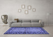 Machine Washable Persian Blue Traditional Rug in a Living Room, wshtr3933blu