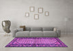 Machine Washable Persian Purple Traditional Area Rugs in a Living Room, wshtr3933pur