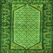 Serging Thickness of Persian Green Traditional Rug, tr3933grn