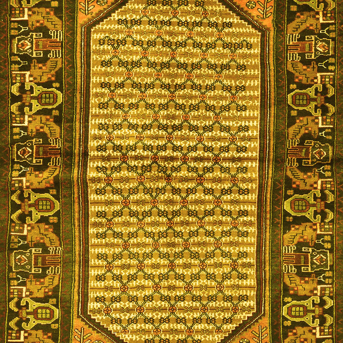 Machine Washable Persian Yellow Traditional Rug, wshtr3933yw