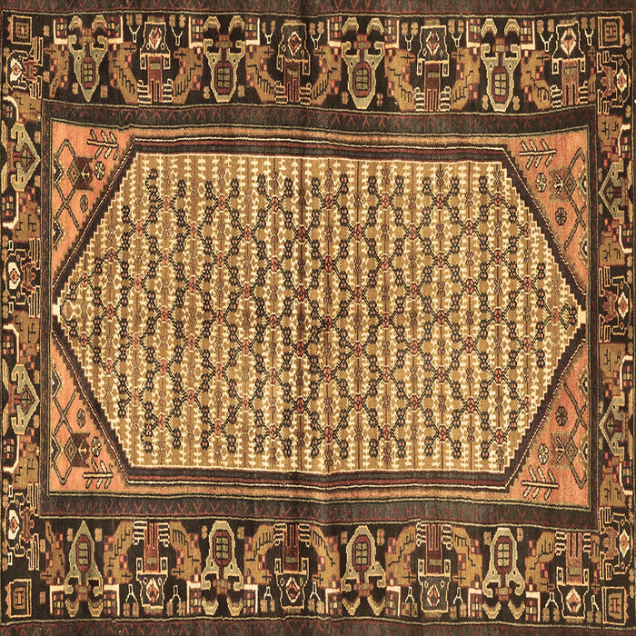 Square Persian Brown Traditional Rug, tr3933brn