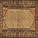 Square Persian Brown Traditional Rug, tr3933brn