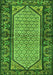 Serging Thickness of Machine Washable Persian Green Traditional Area Rugs, wshtr3933grn