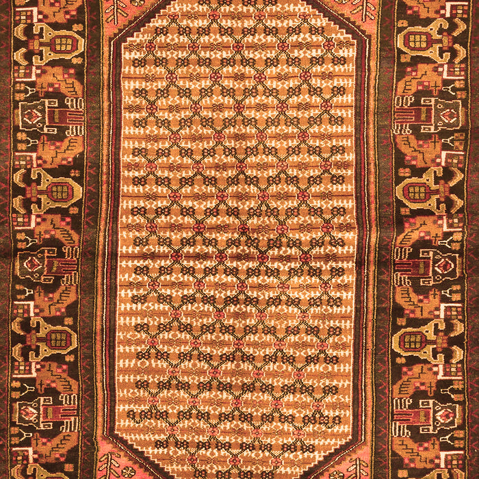 Serging Thickness of Machine Washable Persian Orange Traditional Area Rugs, wshtr3933org