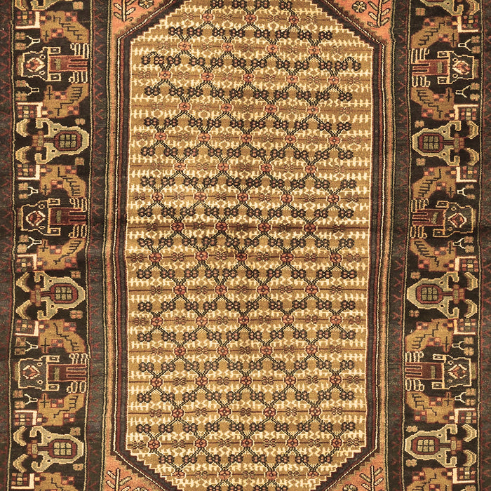 Machine Washable Persian Brown Traditional Rug, wshtr3933brn
