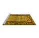 Sideview of Machine Washable Persian Yellow Traditional Rug, wshtr3933yw