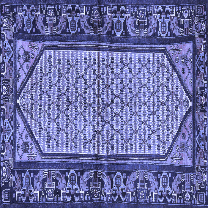 Square Persian Blue Traditional Rug, tr3933blu