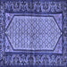 Square Persian Blue Traditional Rug, tr3933blu