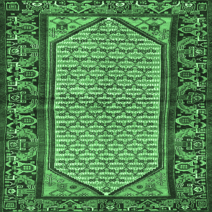 Square Persian Emerald Green Traditional Rug, tr3933emgrn