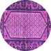 Round Machine Washable Persian Purple Traditional Area Rugs, wshtr3933pur