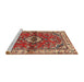 Sideview of Machine Washable Traditional Tomato Red Rug, wshtr3934