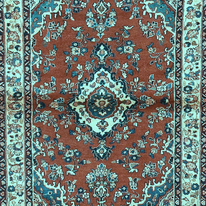 Machine Washable Persian Light Blue Traditional Rug, wshtr3934lblu