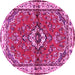 Round Persian Pink Traditional Rug, tr3934pnk