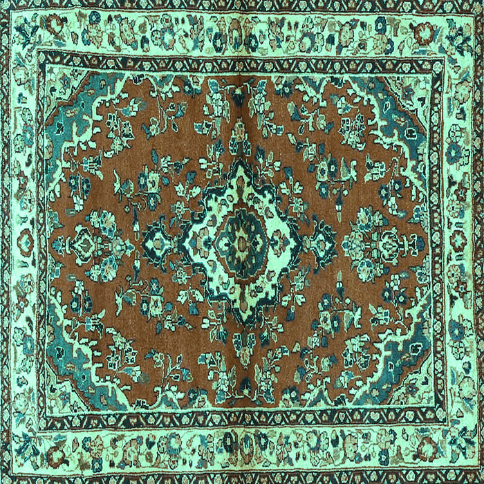 Square Persian Turquoise Traditional Rug, tr3934turq