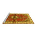 Sideview of Machine Washable Persian Yellow Traditional Rug, wshtr3934yw