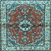 Square Persian Light Blue Traditional Rug, tr3934lblu