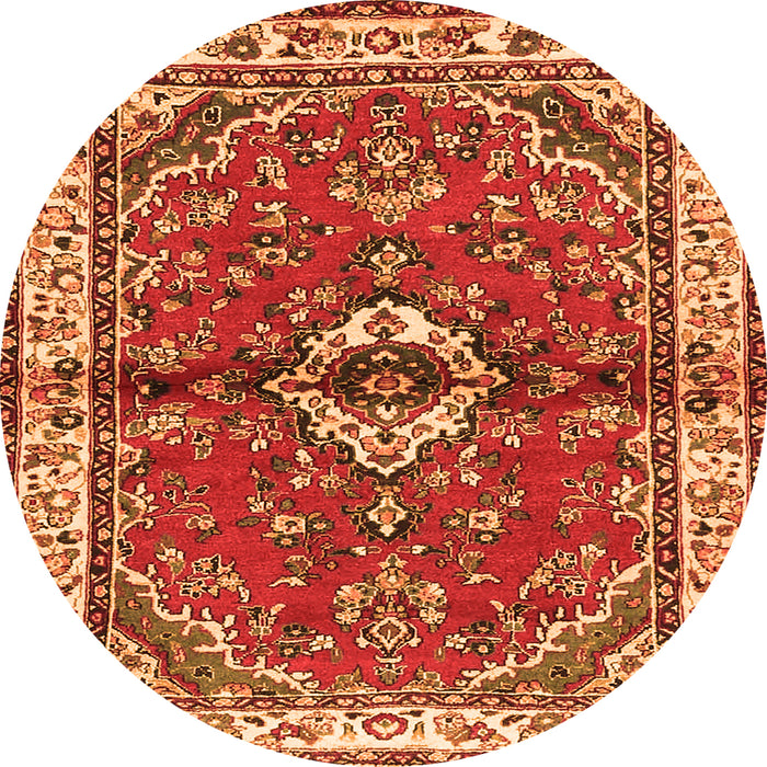 Square Persian Orange Traditional Rug, tr3934org