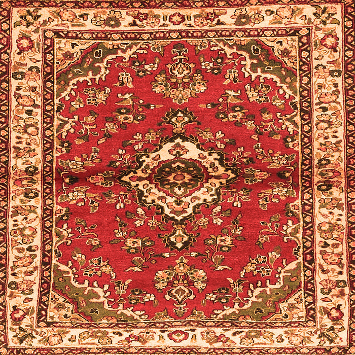 Serging Thickness of Persian Orange Traditional Rug, tr3934org