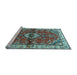 Sideview of Machine Washable Persian Light Blue Traditional Rug, wshtr3934lblu