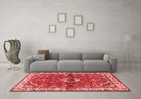 Machine Washable Persian Red Traditional Rug, wshtr3934red